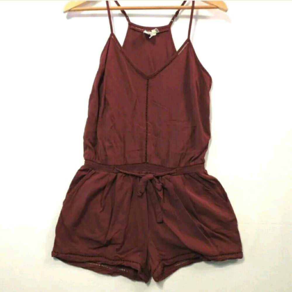Anthropologie Maroon Sleeveless Romper